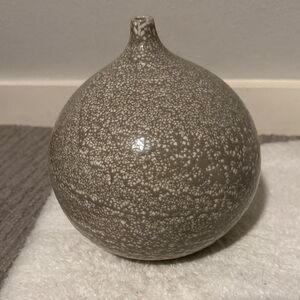 Crate&Barrel Taupe Speckled Vase